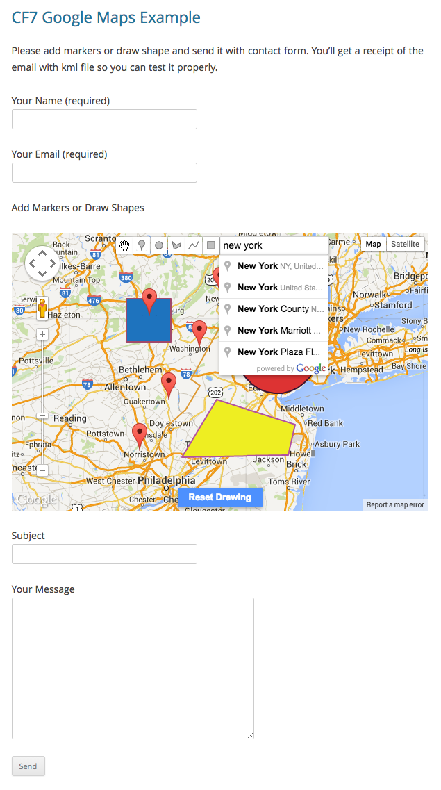 Example Google Maps with Contact Form 7